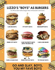 A list of burgers as they relate to Lizzo lyrics